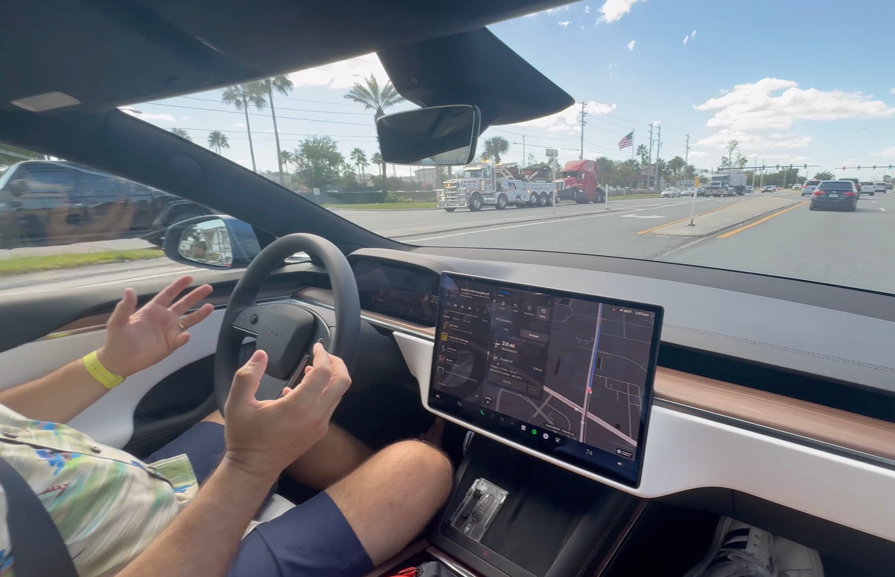 Tesla FSD v14 na Floridě